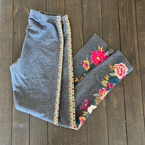 Johnny Was embroidered leggings